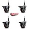 Service Caster 3.5'' Maroon Poly Swivel 3/4'' Expanding Stem Caster Set with Brake, 4PK SCC-EX20S3514-PPUB-MRN-PLB-34-4 - alternate 3